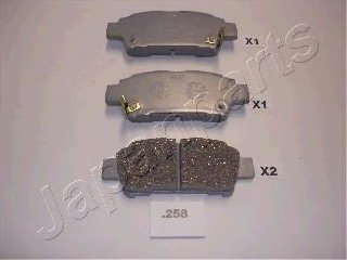 Комплект тормозных колодок, дисковый тормоз JAPANPARTS PP-258AF (фото 1)