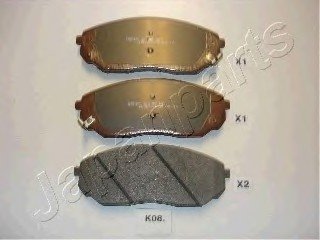 Комплект тормозных колодок, дисковый тормоз JAPANPARTS PA-K08AF (фото 1)