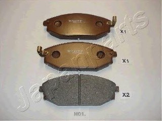 Комплект тормозных колодок, дисковый тормоз JAPANPARTS PA-H01AF (фото 1)