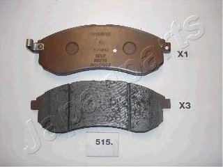 Комплект тормозных колодок, дисковый тормоз JAPANPARTS PA-515AF (фото 1)