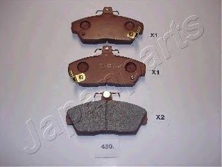 Комплект тормозных колодок, дисковый тормоз JAPANPARTS PA-430AF (фото 1)