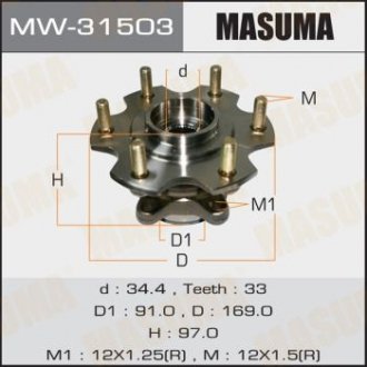 Ступичный узел rear PAJERO_ V65W Masuma MW31503 (фото 1)