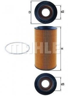 Фільтруючий елемент масляного фільтра DAF, ua Mahle OX 561D (фото 1)