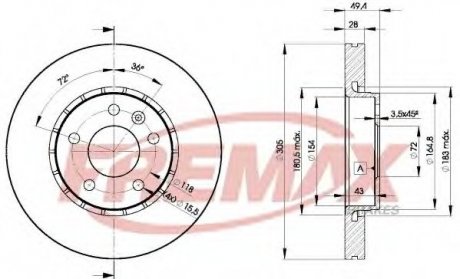 Тормозной диск Fremax BD-6845 (фото 1)