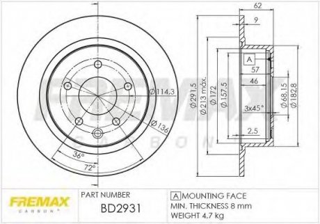 Тормозной диск Fremax BD-2931 (фото 1)