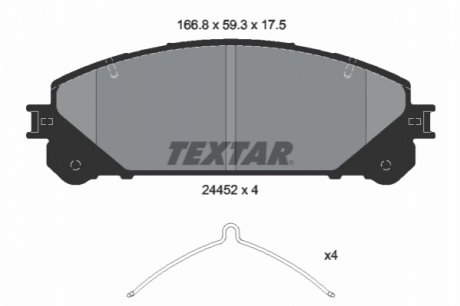 Дисковые тормозные колодки, комплект TEXTAR 24452 175 1 4 (фото 1)