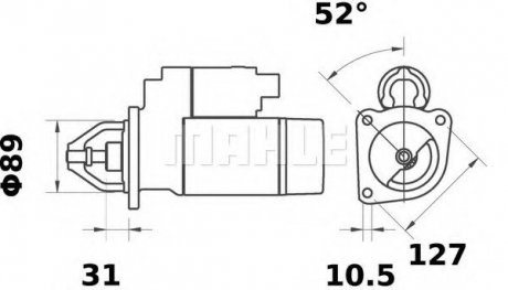 Стартер 24V 4kW z9 AZF4515 Mahle MS232 (фото 1)