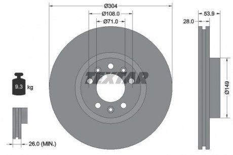 Томрозной диск TEXTAR 92287203 (фото 1)