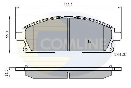 - Гальмівні колодки до дисків Acura MDX 01->05, Infiniti QX4 97->02, Nissan Elgrand 95->10, Pathfinder 97->04, Quest 03->, Serena 99->, X-Trail 01-> Comline CBP0591 (фото 1)