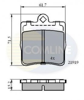 Комплект тормозных колодок, дисковый тормоз Comline CBP0454 (фото 1)