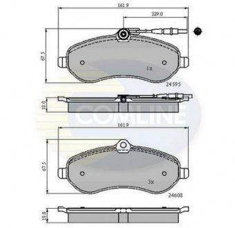 Комплект тормозных колодок, дисковый тормоз Comline CBP11621 (фото 1)