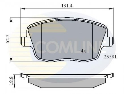 Комплект тормозных колодок, дисковый тормоз Comline CBP01147 (фото 1)