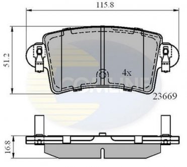 Комплект тормозных колодок, дисковый тормоз Comline CBP01036 (фото 1)