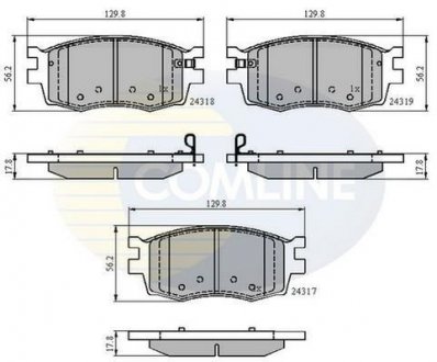 Комплект тормозных колодок, дисковый тормоз Comline CBP31519 (фото 1)