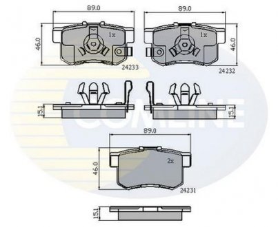 Комплект тормозных колодок, дисковый тормоз Comline CBP31736 (фото 1)