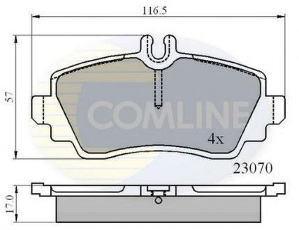 Комплект тормозных колодок, дисковый тормоз Comline CBP0748 (фото 1)