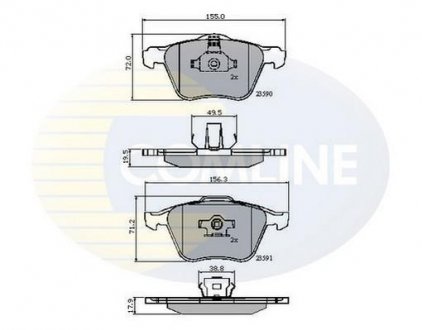 - Гальмівні колодки до дисків Volvo XC90 02-> Comline CBP01322 (фото 1)