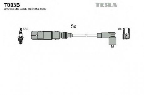 Комплект высоковольтных проводов Tesla T083B (фото 1)