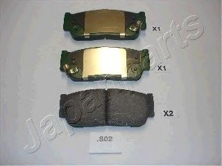 Комплект тормозных колодок, дисковый тормоз JAPANPARTS PP-S02AF (фото 1)