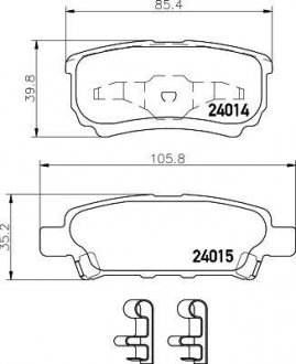 Гальмівні колодки CHRYSLER/DODGE/HYUNDAI/JEEP/MITSUBISHI "R "01>> NISSHINBO NP3011 (фото 1)