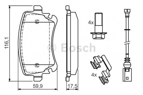 Гальмівні колодки, дискові Bosch 0 986 494 583 (фото 1)