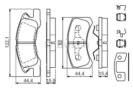 Гальмівні колодки, дискові Bosch 0 986 494 610