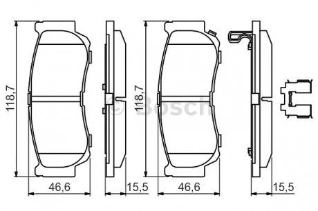 Гальмівні колодки, дискові Bosch 0 986 494 628 (фото 1)