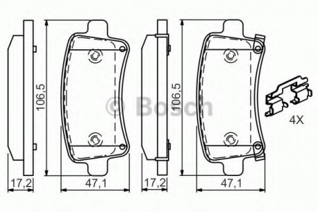 Гальмівні колодки, дискові Bosch 0 986 494 668 (фото 1)