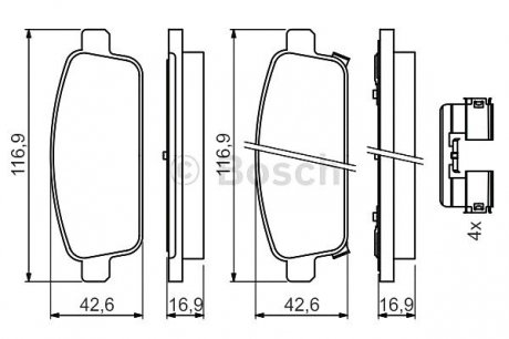 Гальмівні колодки, дискові Bosch 0 986 494 634 (фото 1)