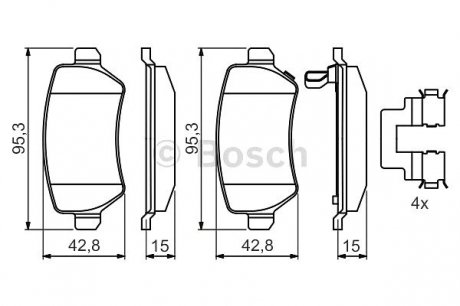 Гальмівні колодки, дискові Bosch 0 986 494 654 (фото 1)