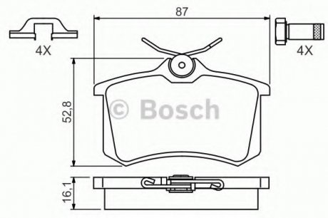 Колодки дискового тормоза Bosch 0 986 494 621 (фото 1)