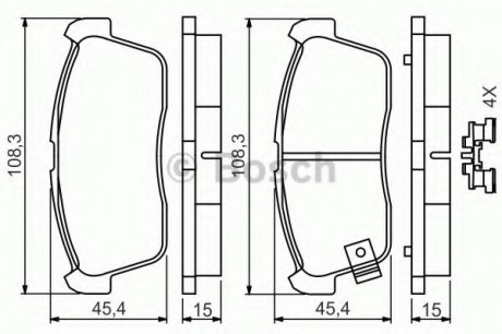 Гальмівні колодки, дискові Bosch 0 986 494 618 (фото 1)