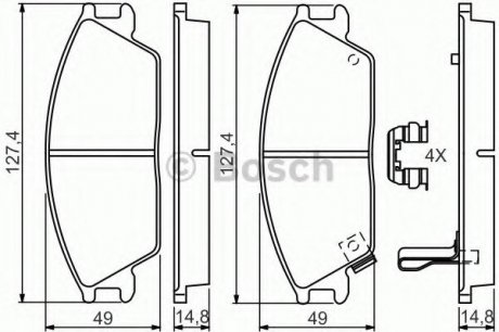 Гальмівні колодки, дискові Bosch 0 986 494 620 (фото 1)