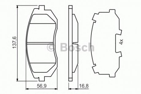 Гальмівні колодки, дискові Bosch 0 986 494 653 (фото 1)