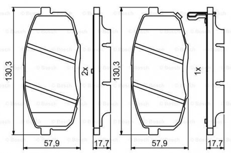 Гальмівні колодки дискові KIA Cee\'d \'\'F 1.4-1.6 \'\'07-12 Bosch 0 986 494 995 (фото 1)