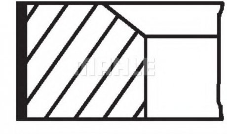 Кільця поршневі,комплект Mahle 681 RS 00105 0N0 (фото 1)