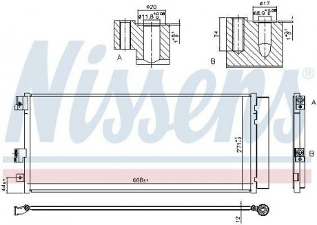 Конденсер VAUXHALL ADAM (13-) 1.4 TURBO NISSENS 940791 (фото 1)