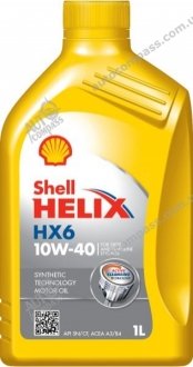 Олива для двигуна SHELL HELIX HX6 10W40 1L (фото 1)