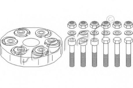 Опора кардан.вала TOPRAN 400 238 (фото 1)