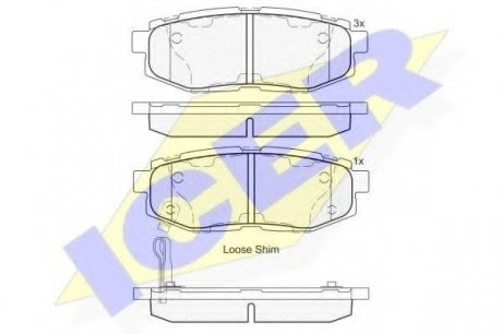 Комплект гальмівних колодок (дискових) ICER 182088 (фото 1)