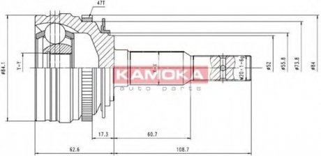 Шарнир равных угловых скоростей (ШРУС) KAMOKA 6746 (фото 1)