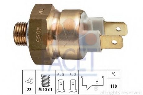 Датчик температуры Audi 100, 80, A6 1.6-2.3 85-98 FACET 7.4085 (фото 1)