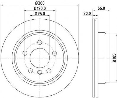 Тормозной диск зад. F30, F80, F34, F31, F36, F33, F83 11- 1.5-3.0 (PRO) HELLA PAGID 8DD355118-271 (фото 1)