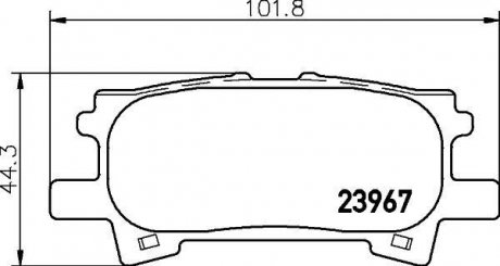 Тормозные колодки зад. Lexus RX 03-08 (sumitomo) HELLA PAGID 8DB355010-621 (фото 1)