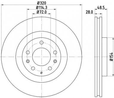 Тормозной диск перед. CX7, CX9 07- 2.2-3.7 (PRO) HELLA PAGID 8DD355118-201 (фото 1)