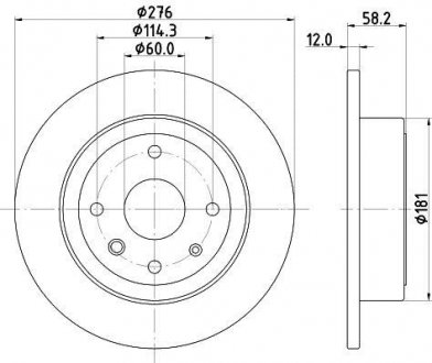Гальмівний диск зад. Epica 05- 2.0-2.5 (PRO) HELLA PAGID 8DD355116-991 (фото 1)
