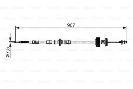 Шланг тормозной bmw x5(e70)f15 9067мм.передний левый Bosch 1987482794 (фото 1)