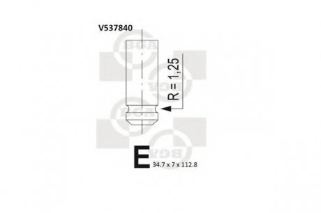 Клапан впуск Saxo, 106, 205 1.0 91-05 BGA V537840 (фото 1)