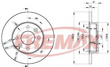 Диск тормозной передний BD-4705 Fremax BD4705 (фото 1)