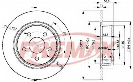 Диск тормозной задний BD-7989 Fremax BD7989 (фото 1)